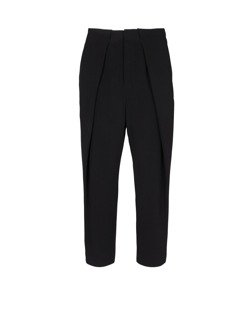 Wool trousers with pleated hem 1