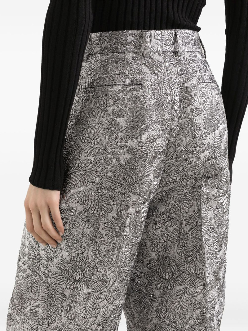 floral-jacquard lamé trousers 4