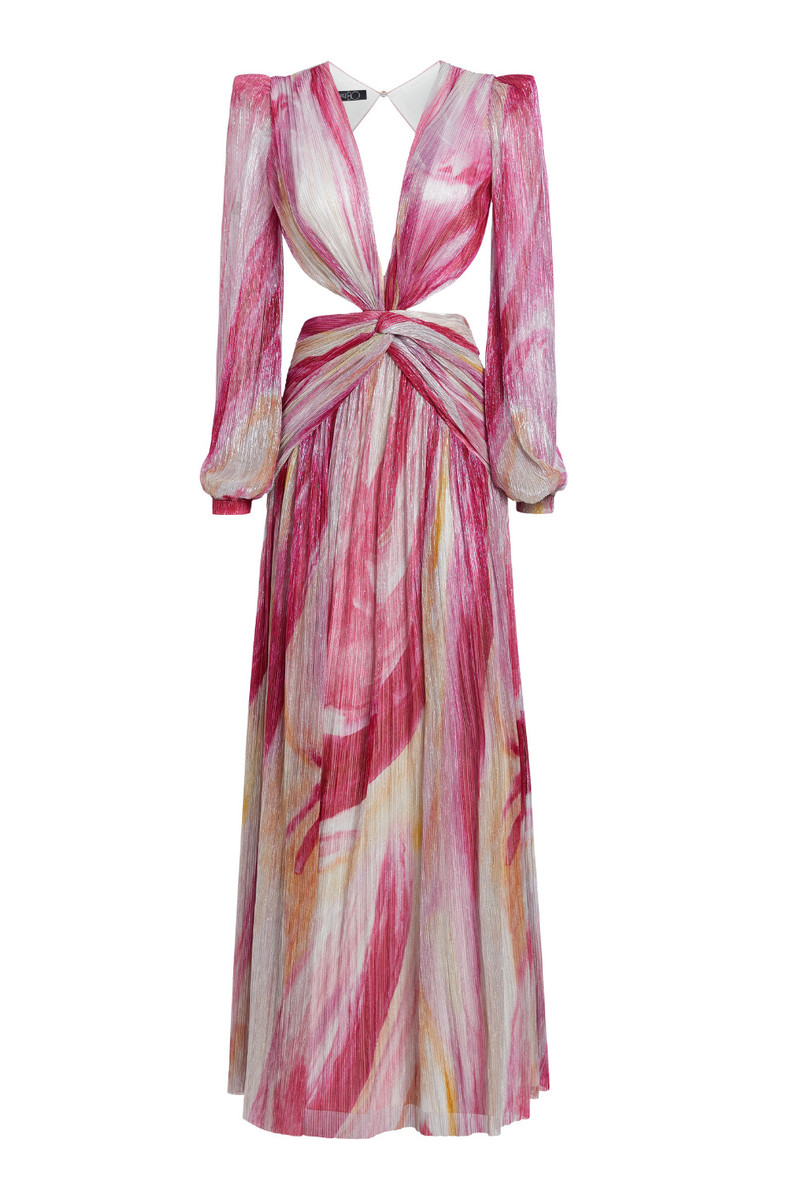 Aura Metallic Plunge Maxi Dress 4