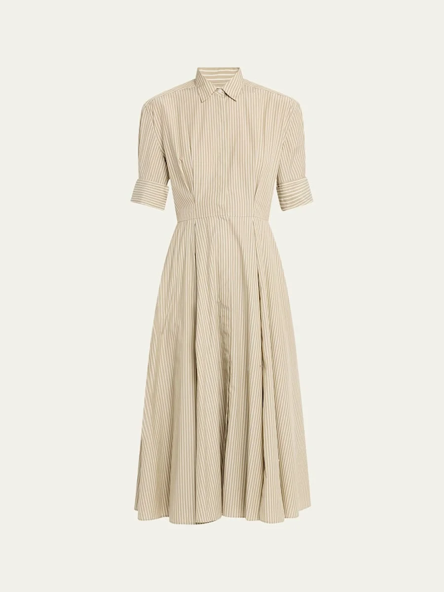 Aiden Stripe Poplin A-Line Dress - 1
