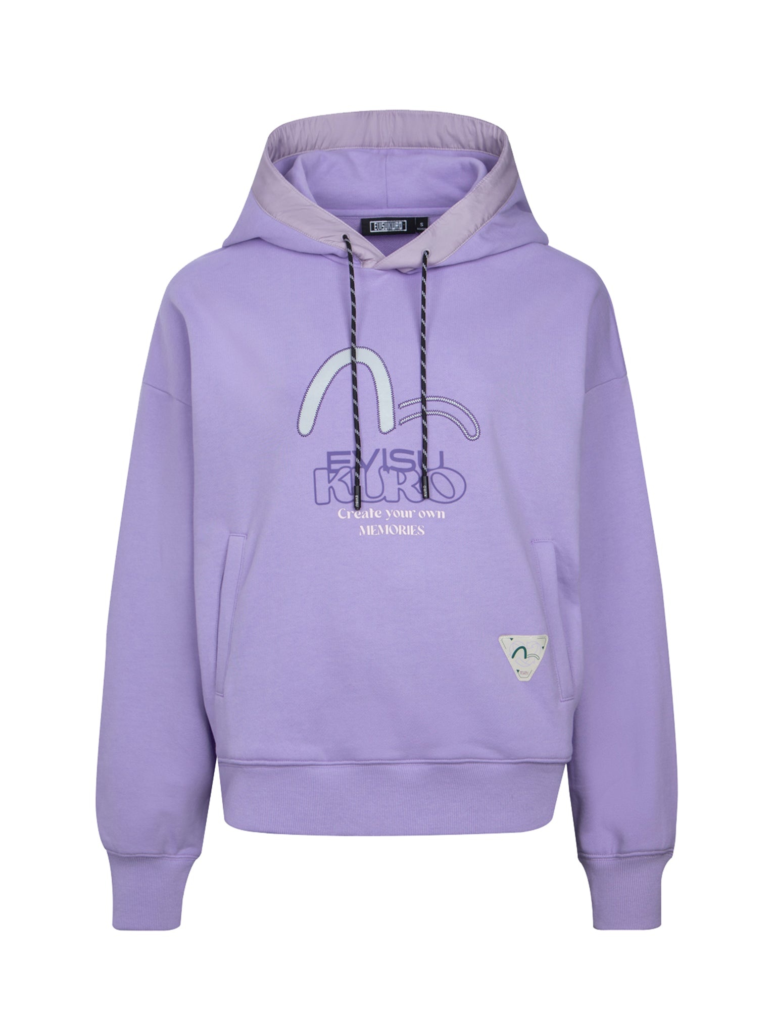 Seagull Print and Embroidery Loose Fit Hoodie - 16