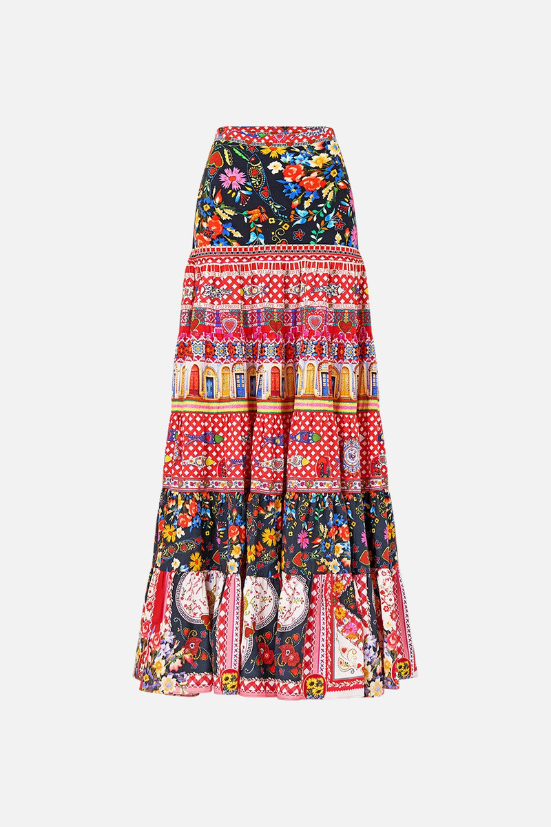 JERSEY SPLICED TIERED SKIRT 1