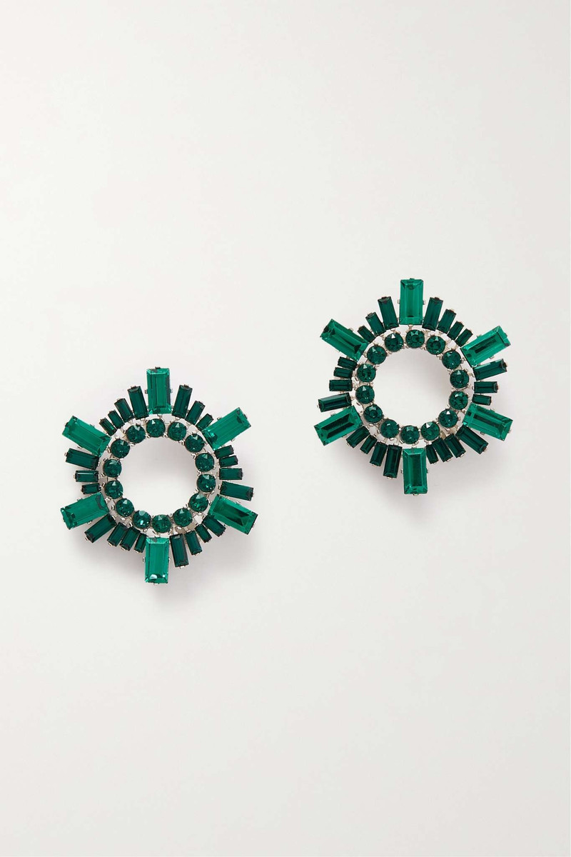 Begum mini silver-tone crystal earrings - 1