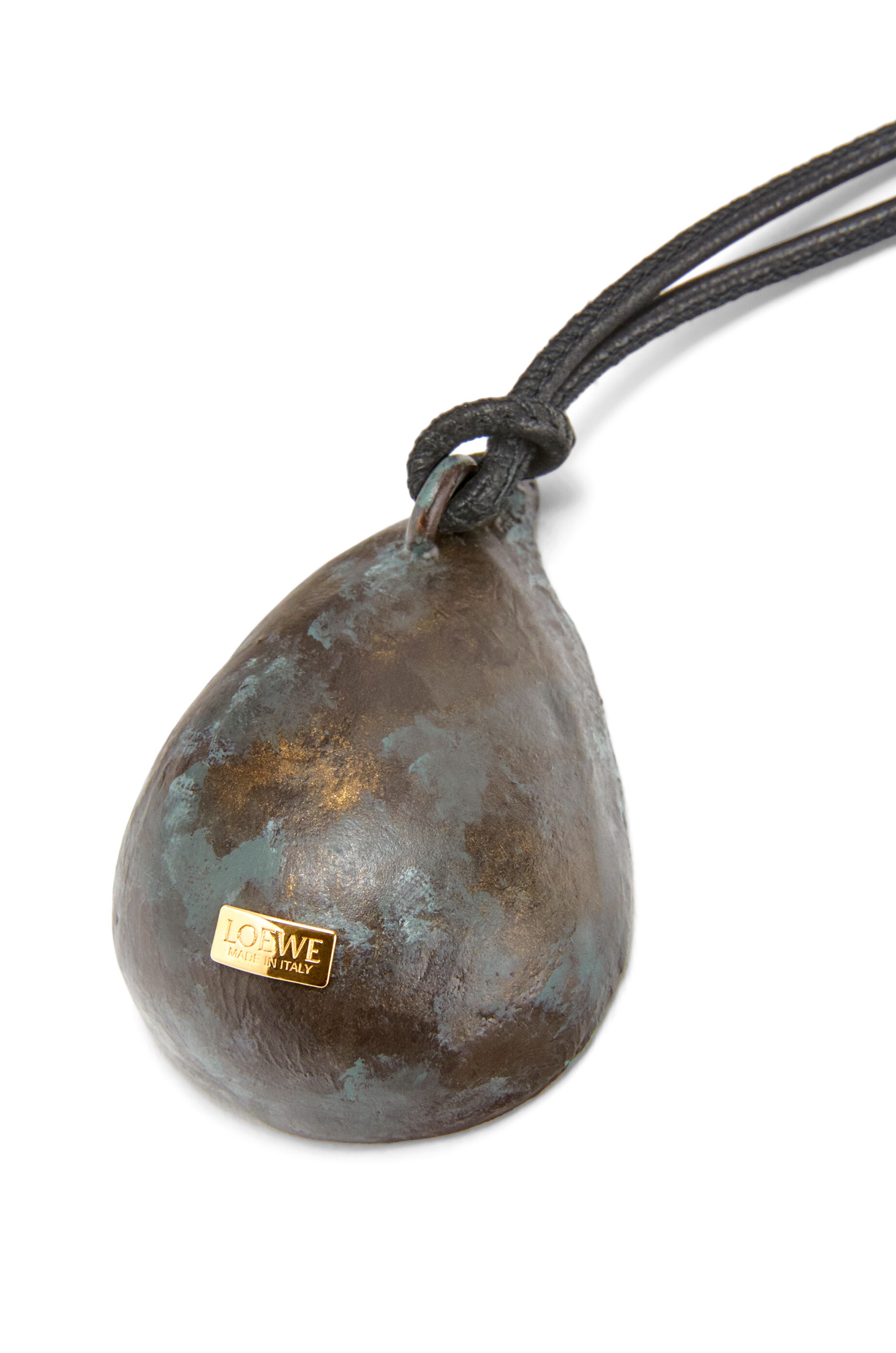 Fig pendant in calfskin and brass - 2
