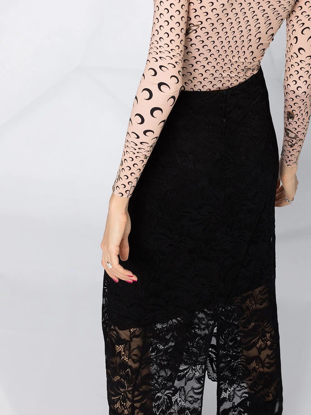 split-hem lace midi skirt - 3