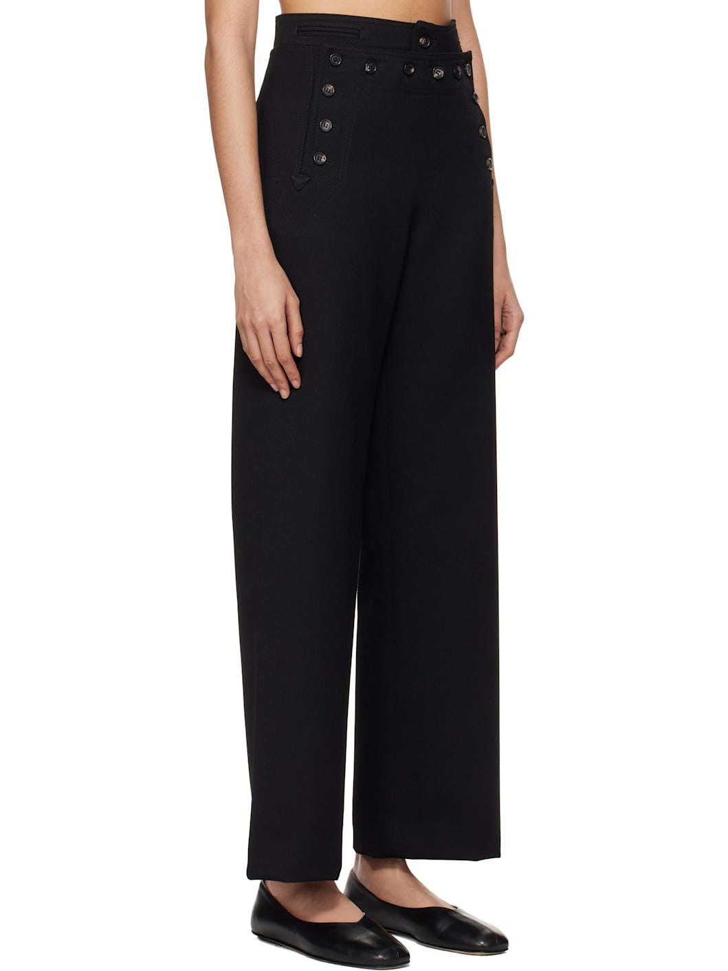 Black Riding Twill Sailor Trousers - 2
