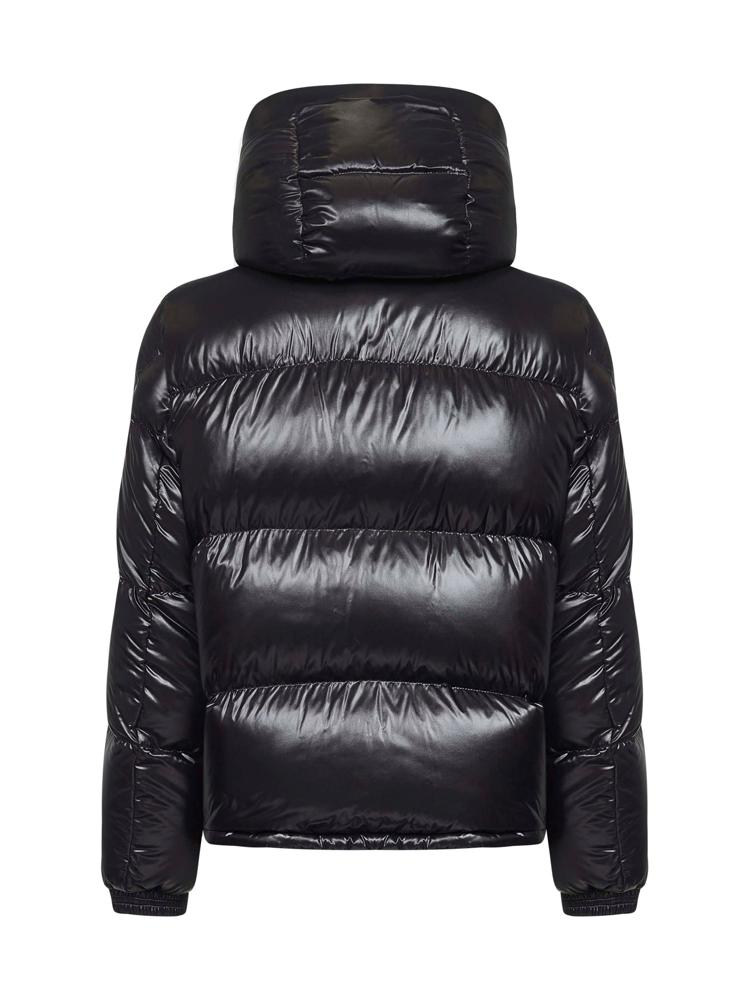 Black Montbeliard short hooded down jacket - 2