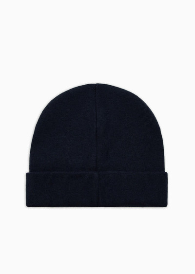 EMPORIO ARMANI Rib-knit wool-blend beanie outlook