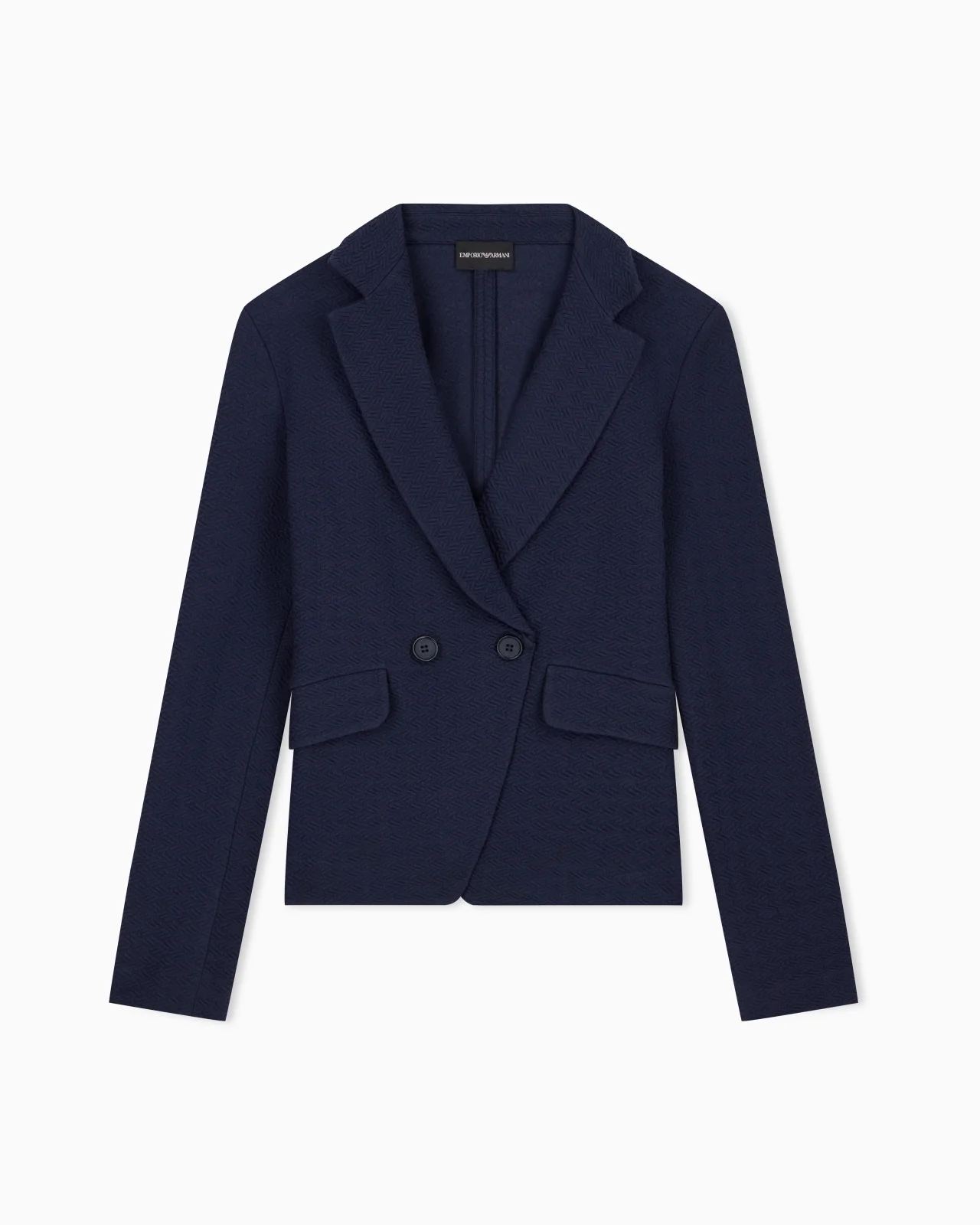 UNLINED COTTON JERSEY BLAZER WITH A JACQUARD RELIEF PATTERN - 1