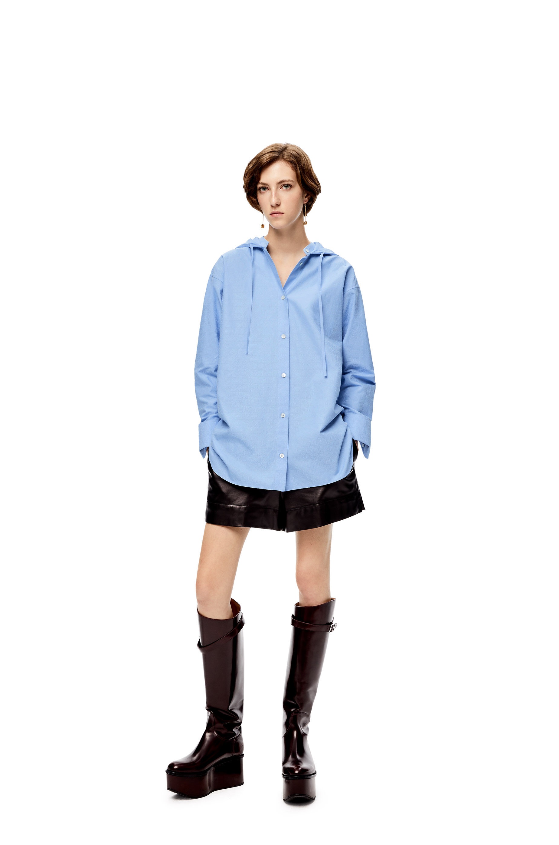 Anagram jacquard hooded shirt in cotton - 2