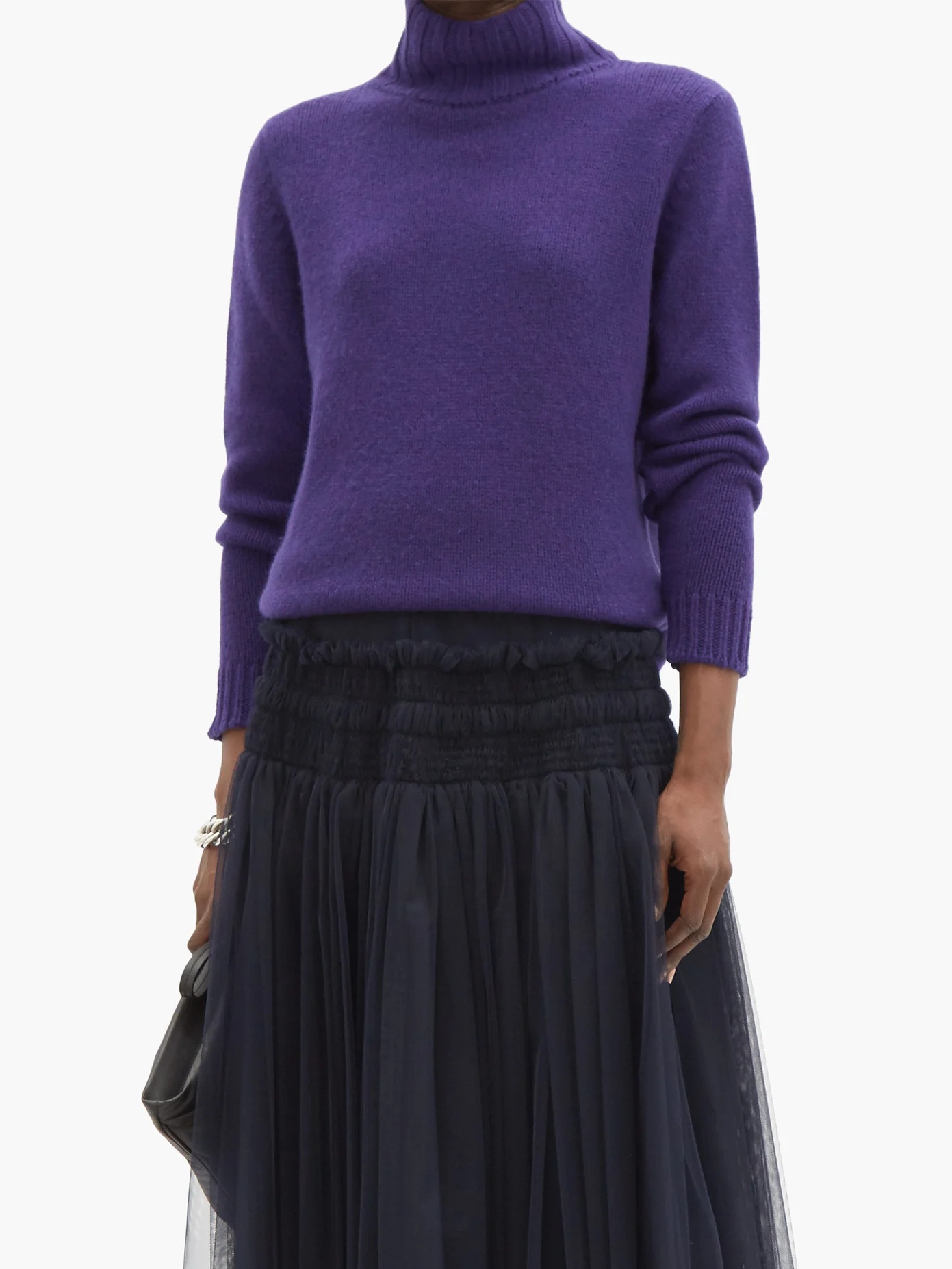 Stand-neck cashmere sweater - 6