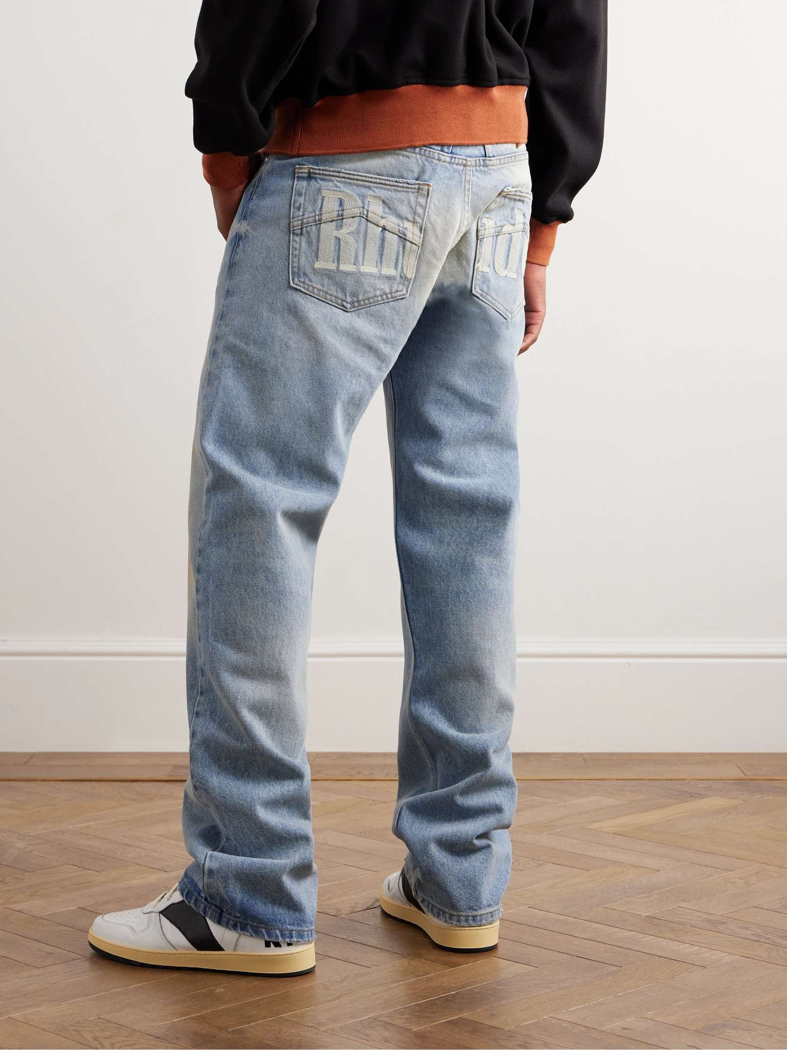 + Lamborghini Straight-Leg Printed Distressed Jeans - 4