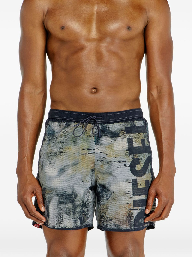 Diesel logo-print drawstring swim shorts outlook