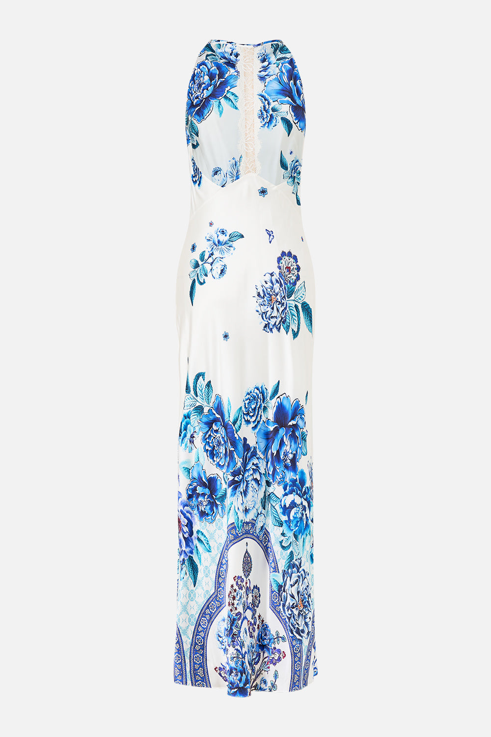 HALTER SLIP DRESS WITH LACE STRAP - 8