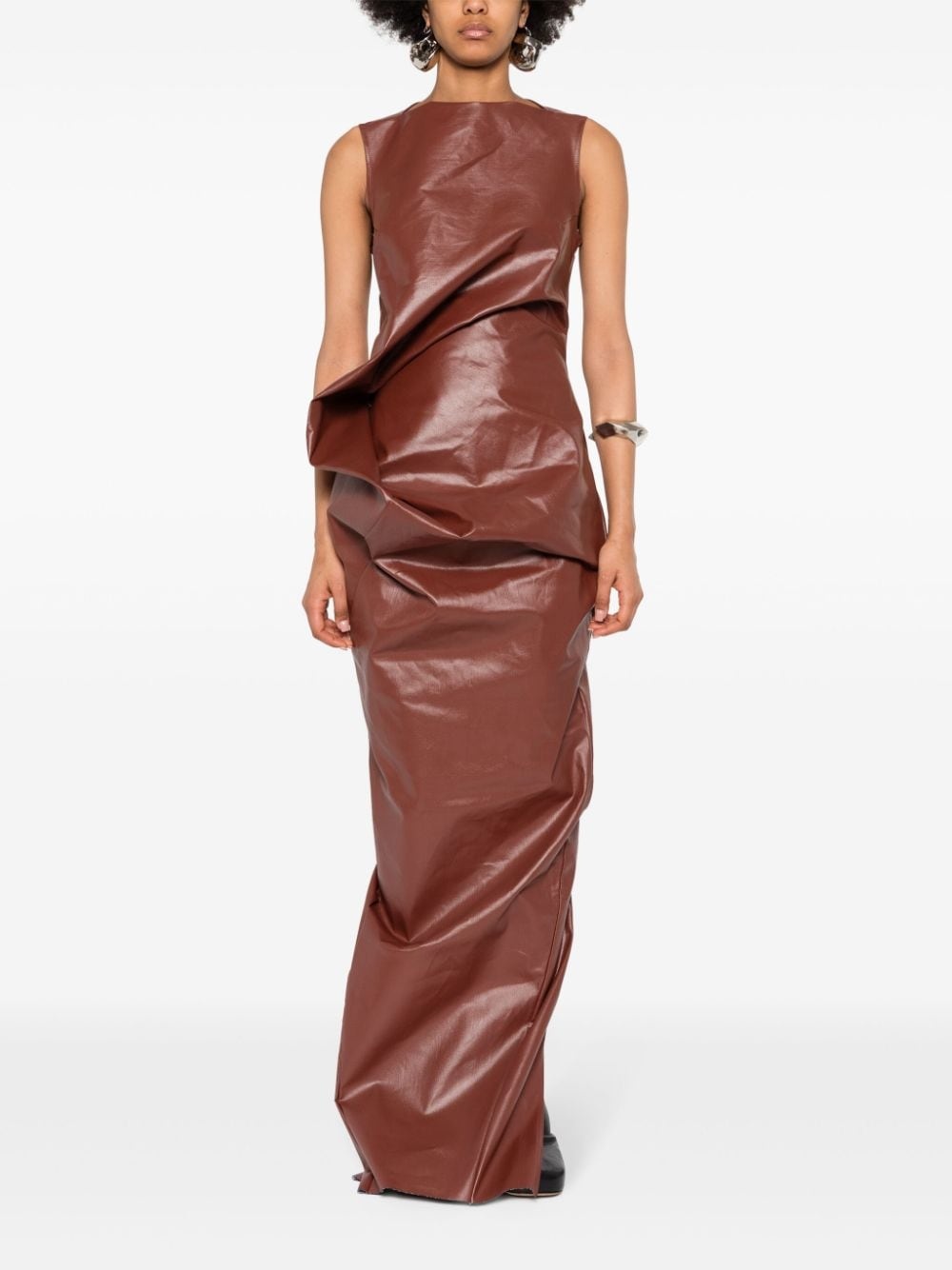coated crumpled maxi dress - 2