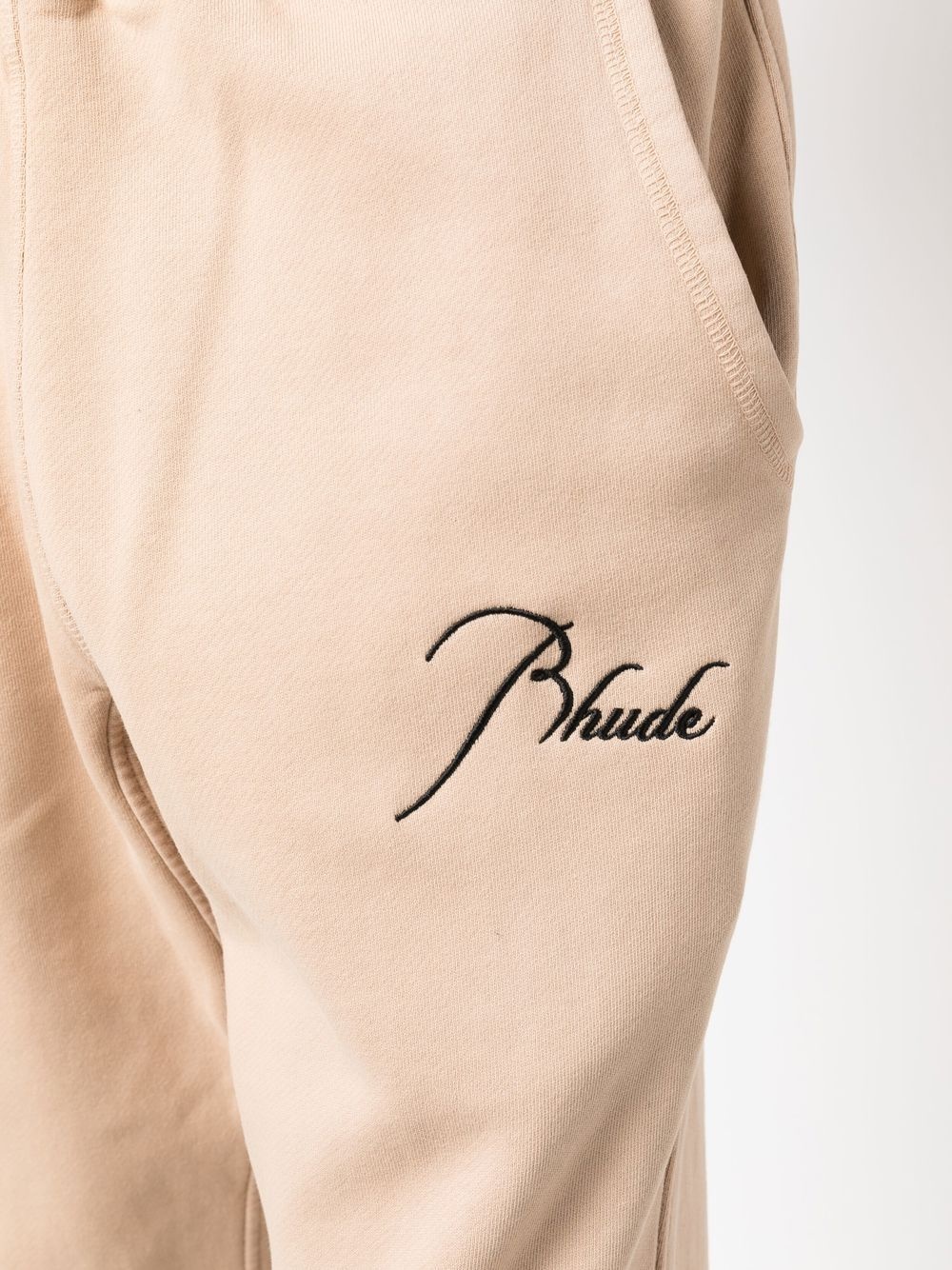 embroidered-logo cotton track pants - 5