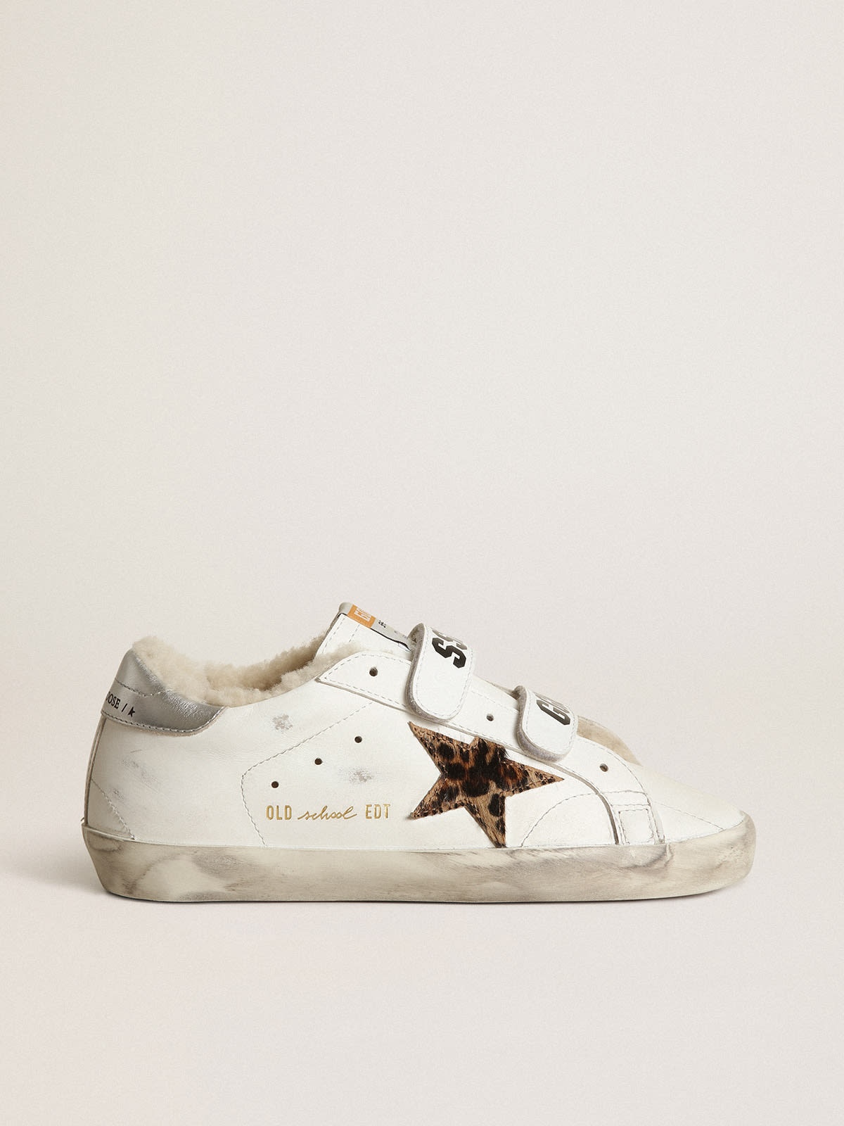 Old School with leopard pony skin star and beige shearling lining - 1