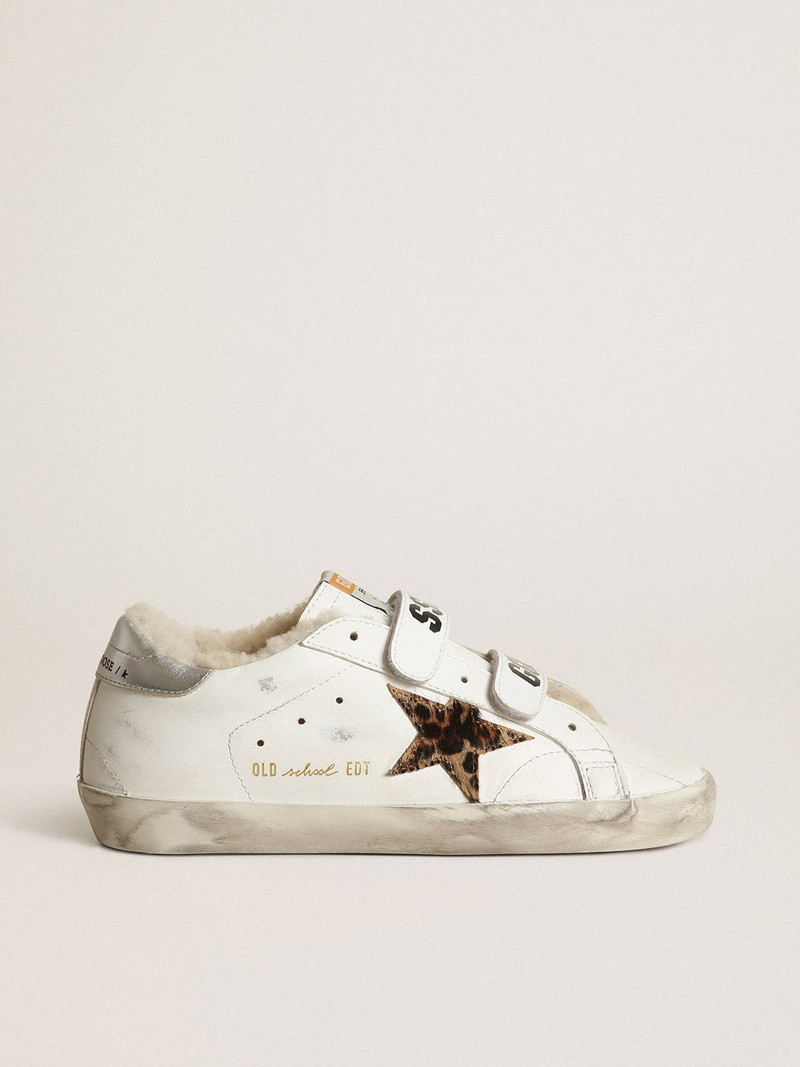 오래된 학교 와 leopard pony skin 스타 과 beige shearling 안감 - 1
