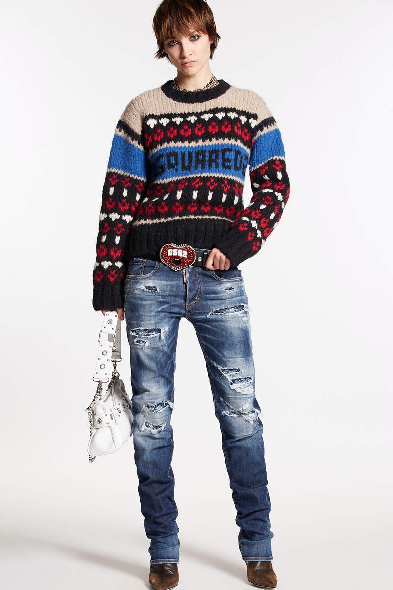 DSQUARED2 WOOL JACQUARD KNIT - 5