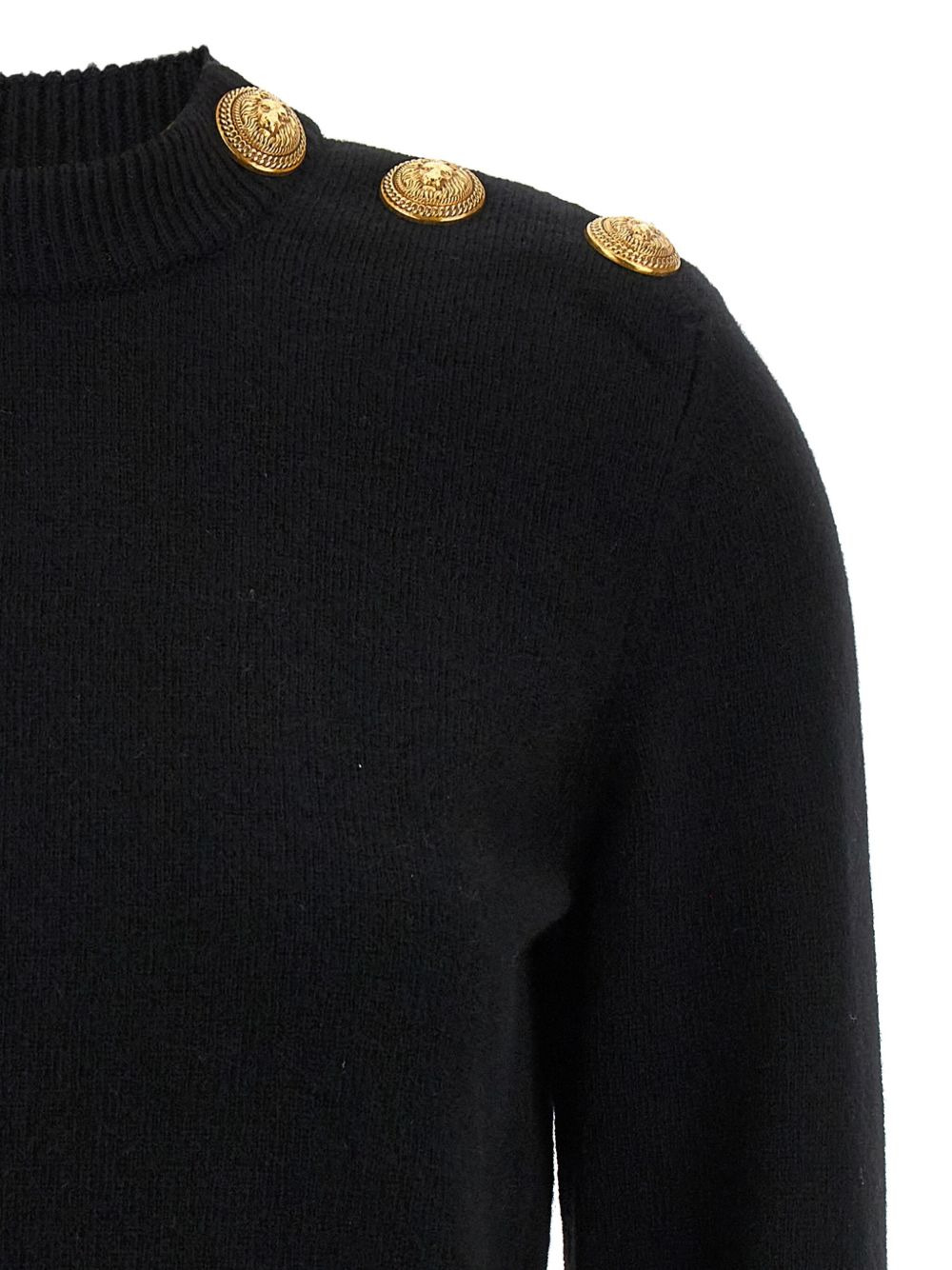 crew-neck button-embellished sweater - 4