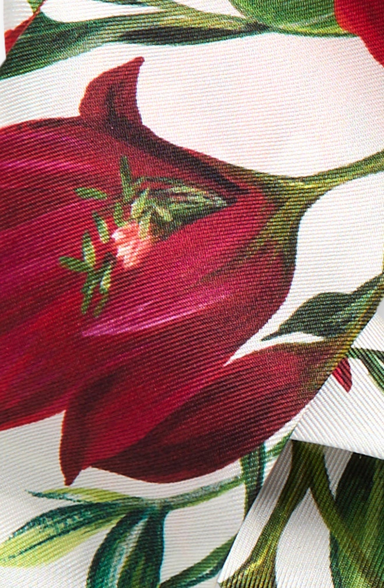 Dolce&Gabbana Floral Silk Twill Skinny Scarf in Ha5Qx Fiori Fdo Bco Nat at Nordstrom - 4