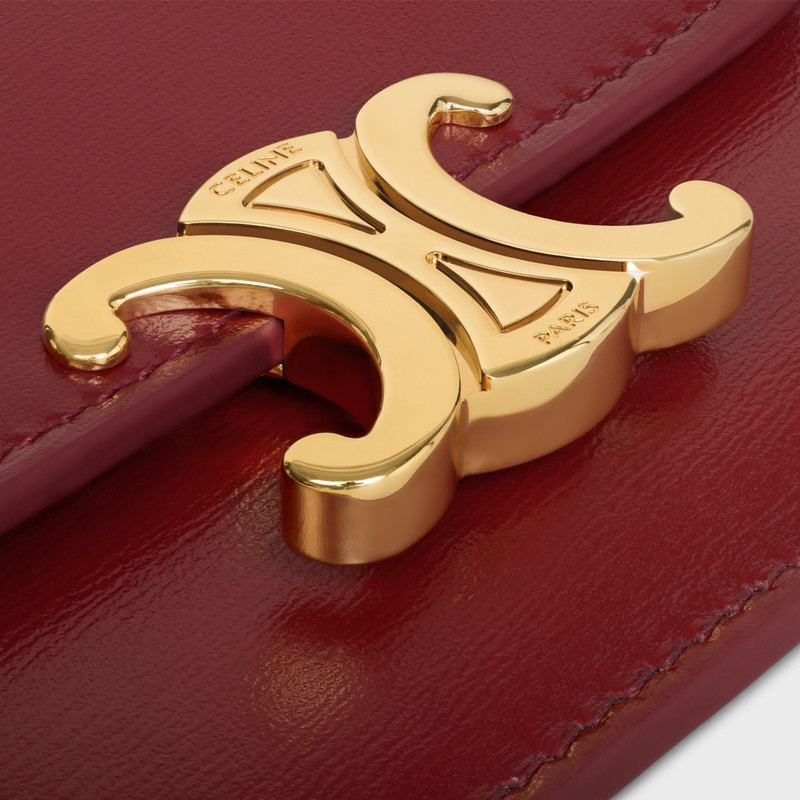 CARD HOLDER WITH FLAP TRIOMPHE IN Shiny calfskin 5