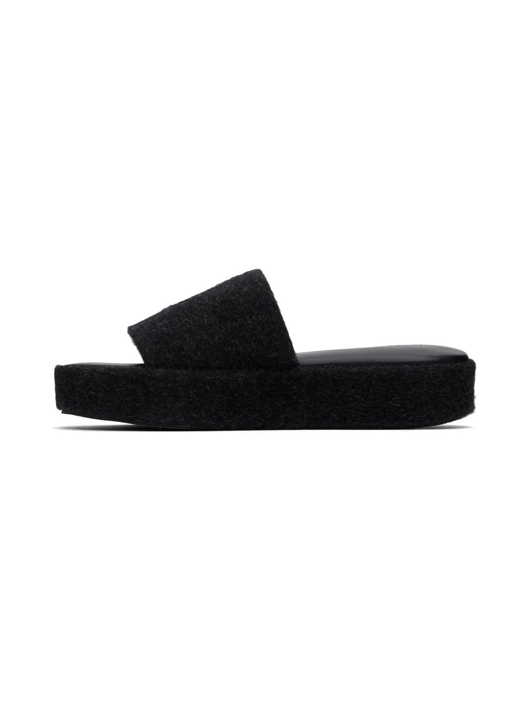 Black Brushed Platform Sandals - 3