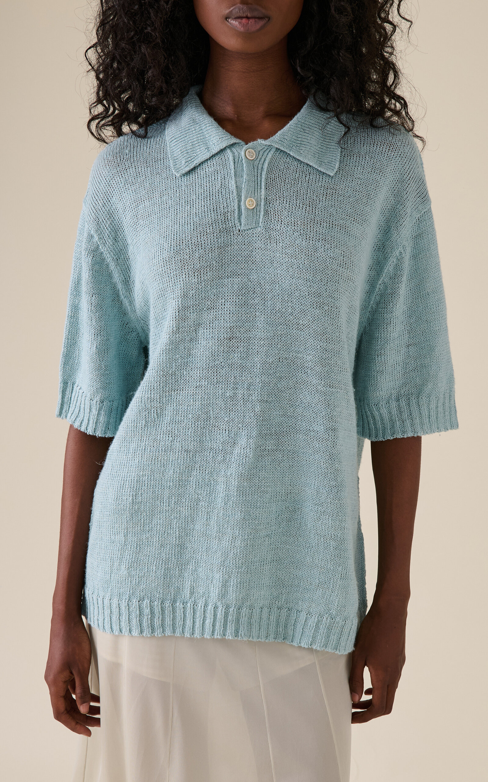 Hemp Polo Shirt blue - 3