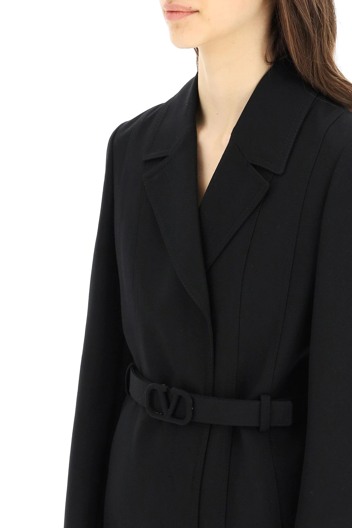 COAT WITH VLOGO SIGNATURE BELT - 5