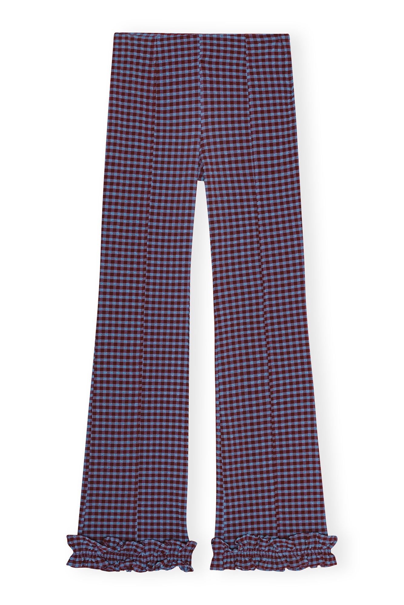 CHECKERED STRETCH SEERSUCKER FRILL PANTS - 6