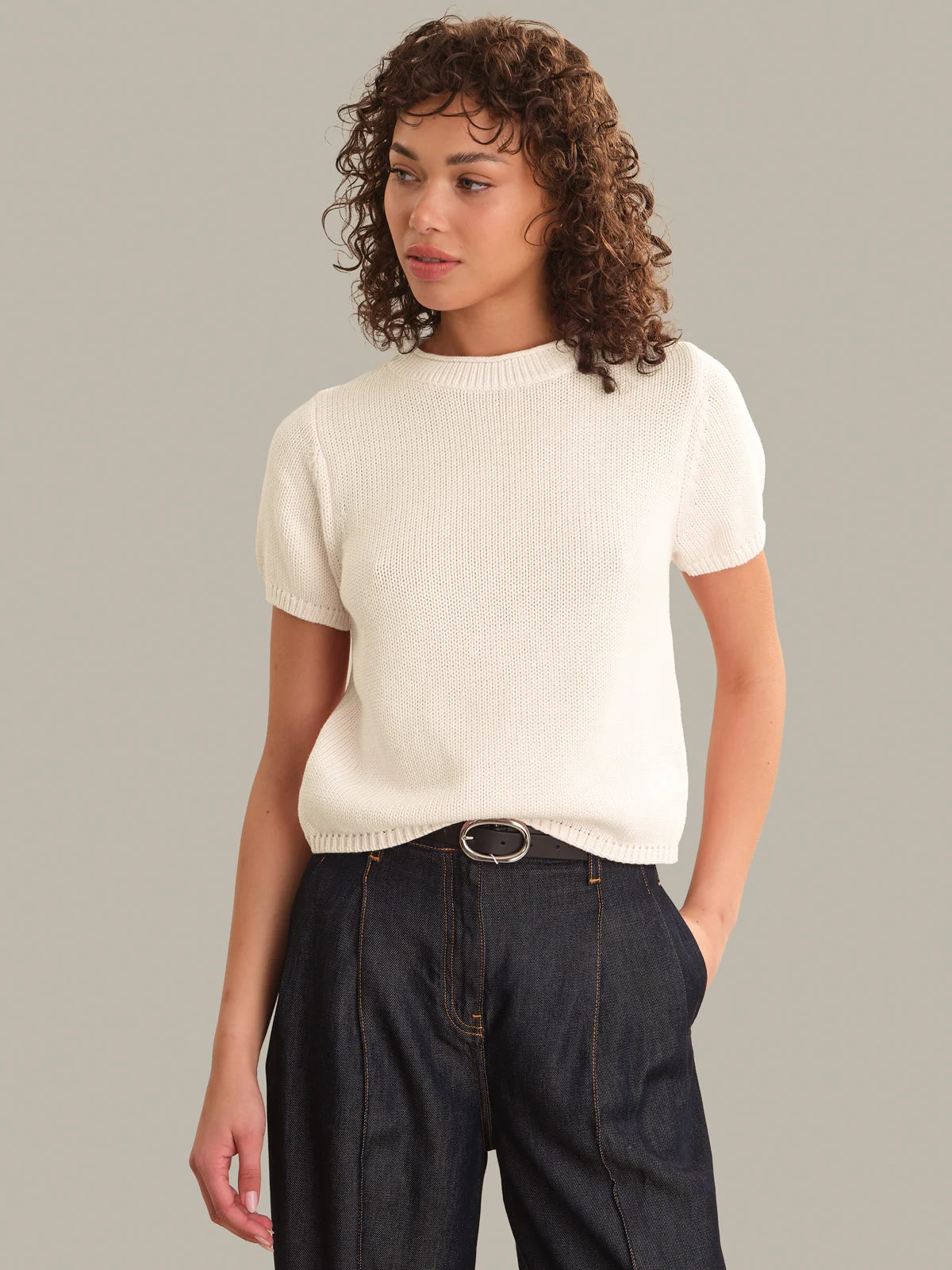 Banks Rolled Edge Sweater Tee - 1