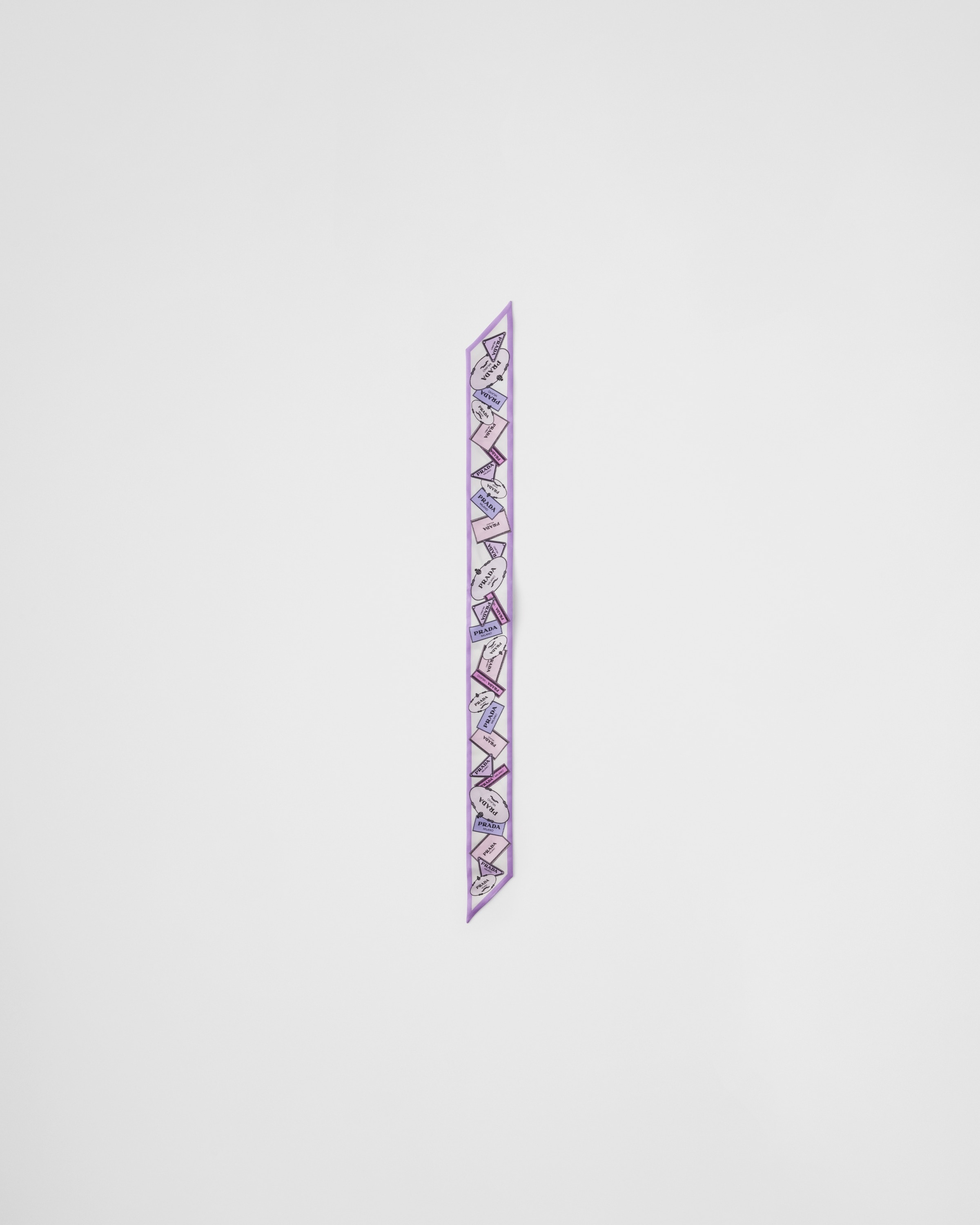 Printed silk twill skinny scarf - 3