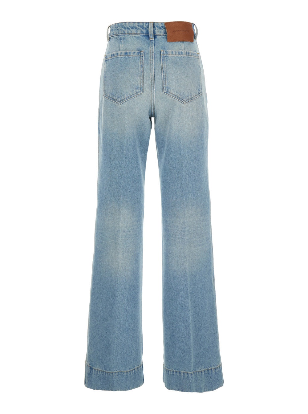 Victoria Beckham Women 'Alina' Blue Jeans With Pockets And Logo Applied On The Front In Denim Woman - 2