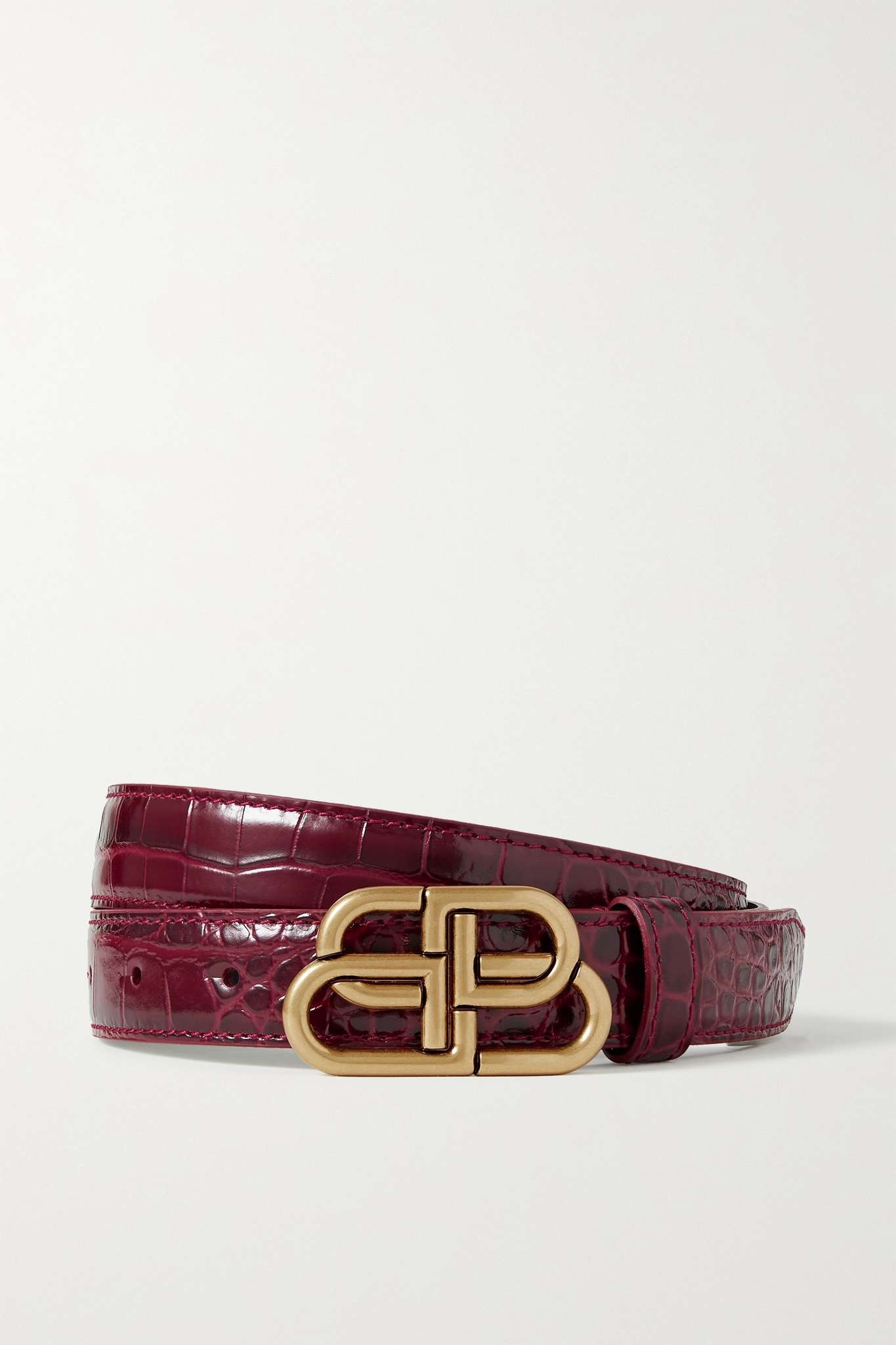 BB croc-effect leather waist belt - 1