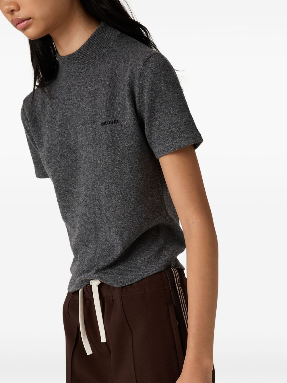 ribbed mock-neck cashmere sweater - 5