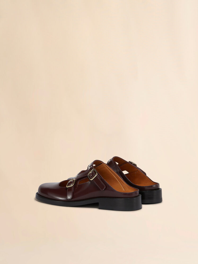 BURGUNDY LEATHER BAMBI 3.0 LOAFER WITH DOUBLE BUCKLE - 3