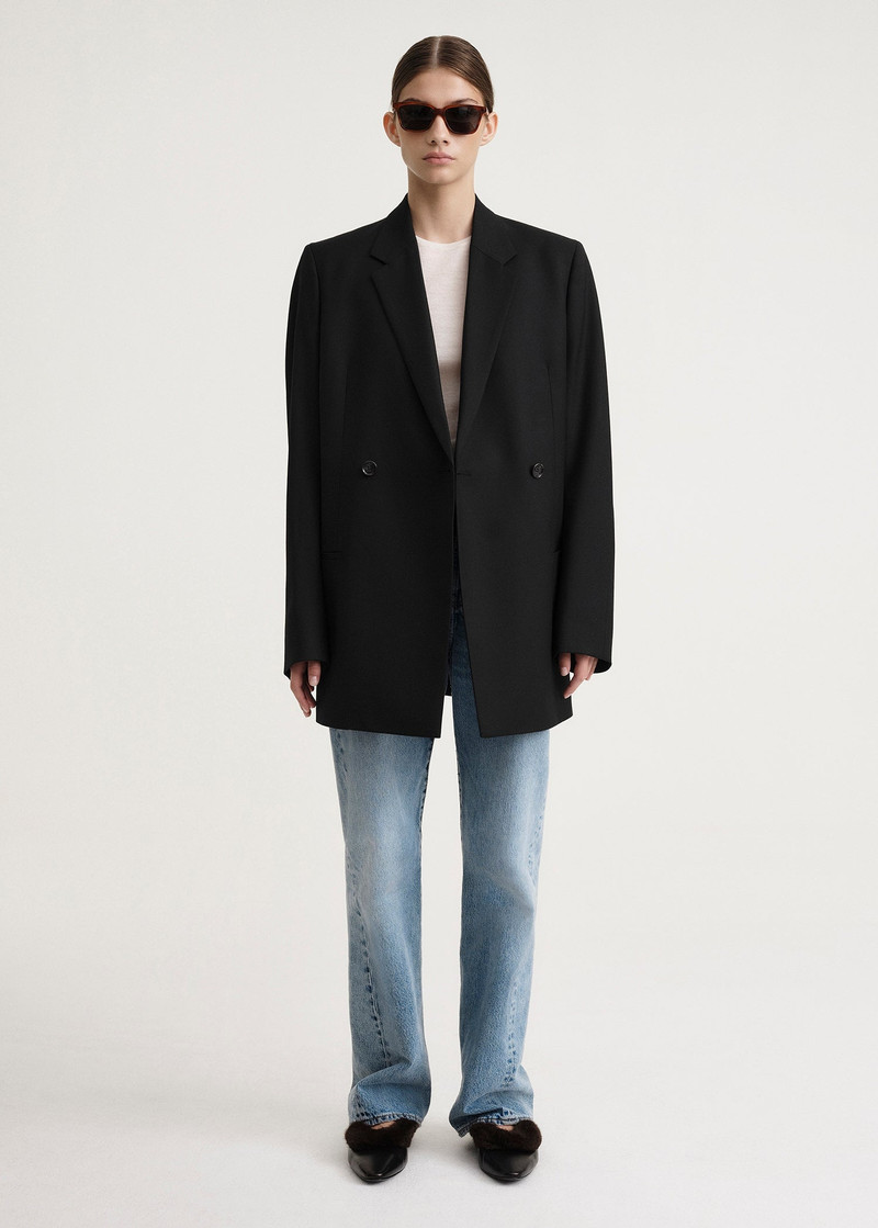 TOTEME Double-breasted vent blazer black outlook