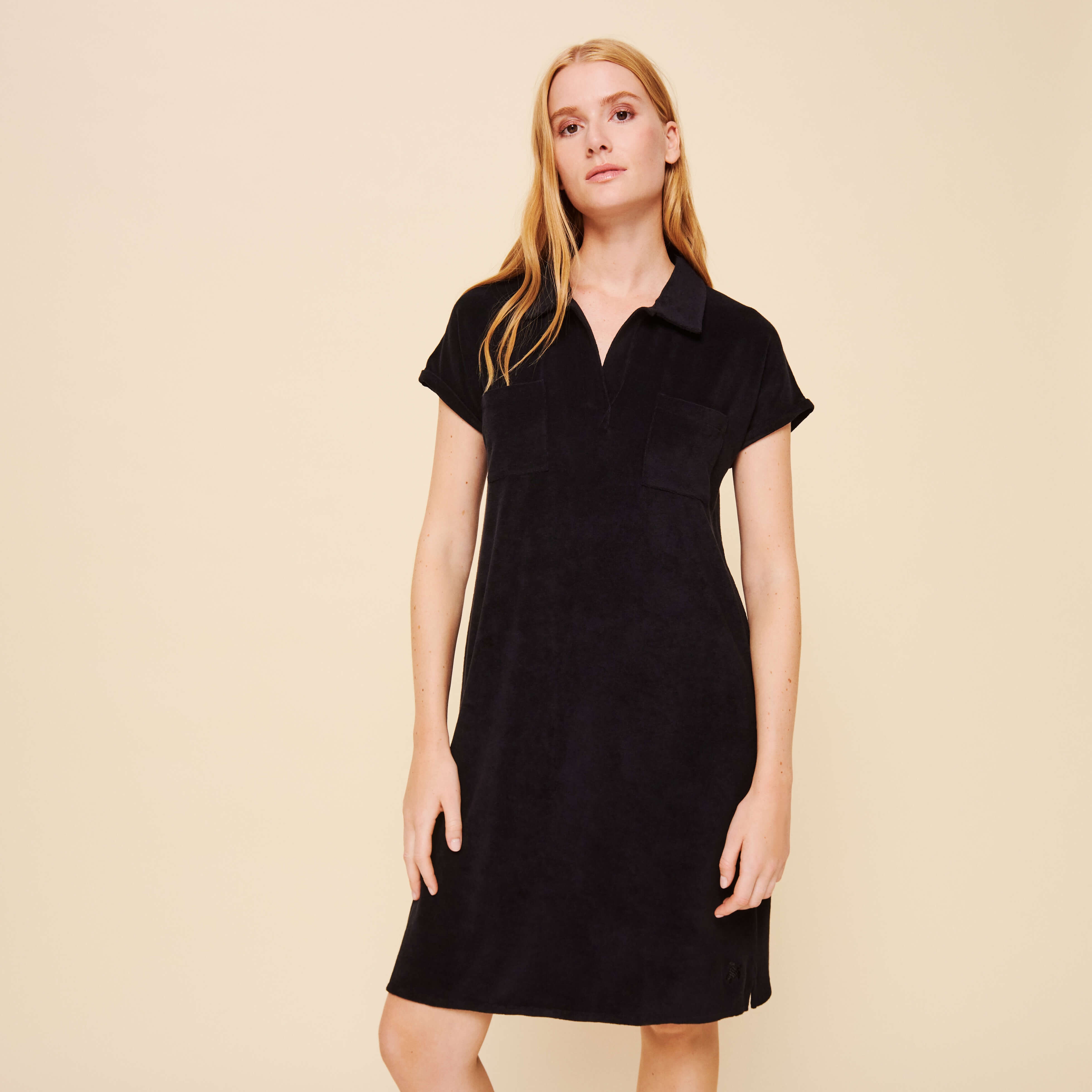 Women Terry Polo Dress Solid - 3