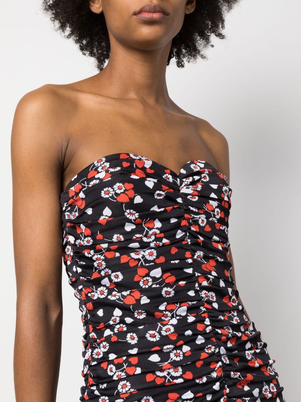 floral-print strapless minidress - 5
