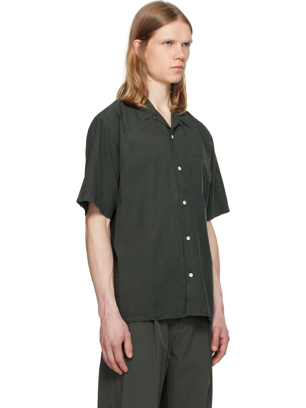Green Carsten Cotton Tencel Shirt - 2