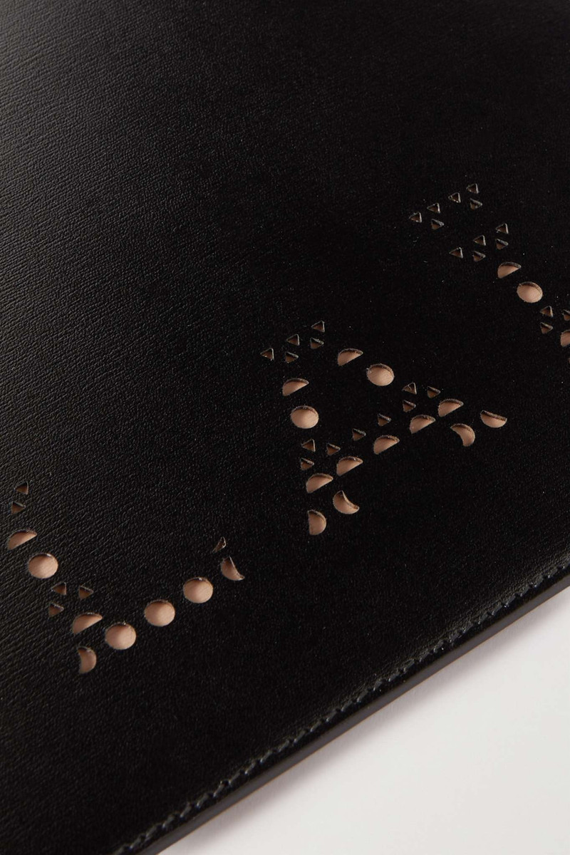 Large laser-cut leather pouch 4