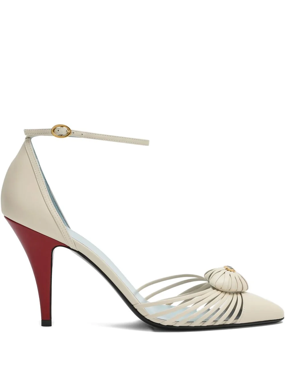 10mm heart-plaque leather pumps - 1