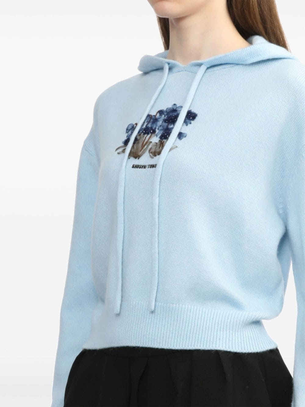 floral-embroidered hoodie - 5