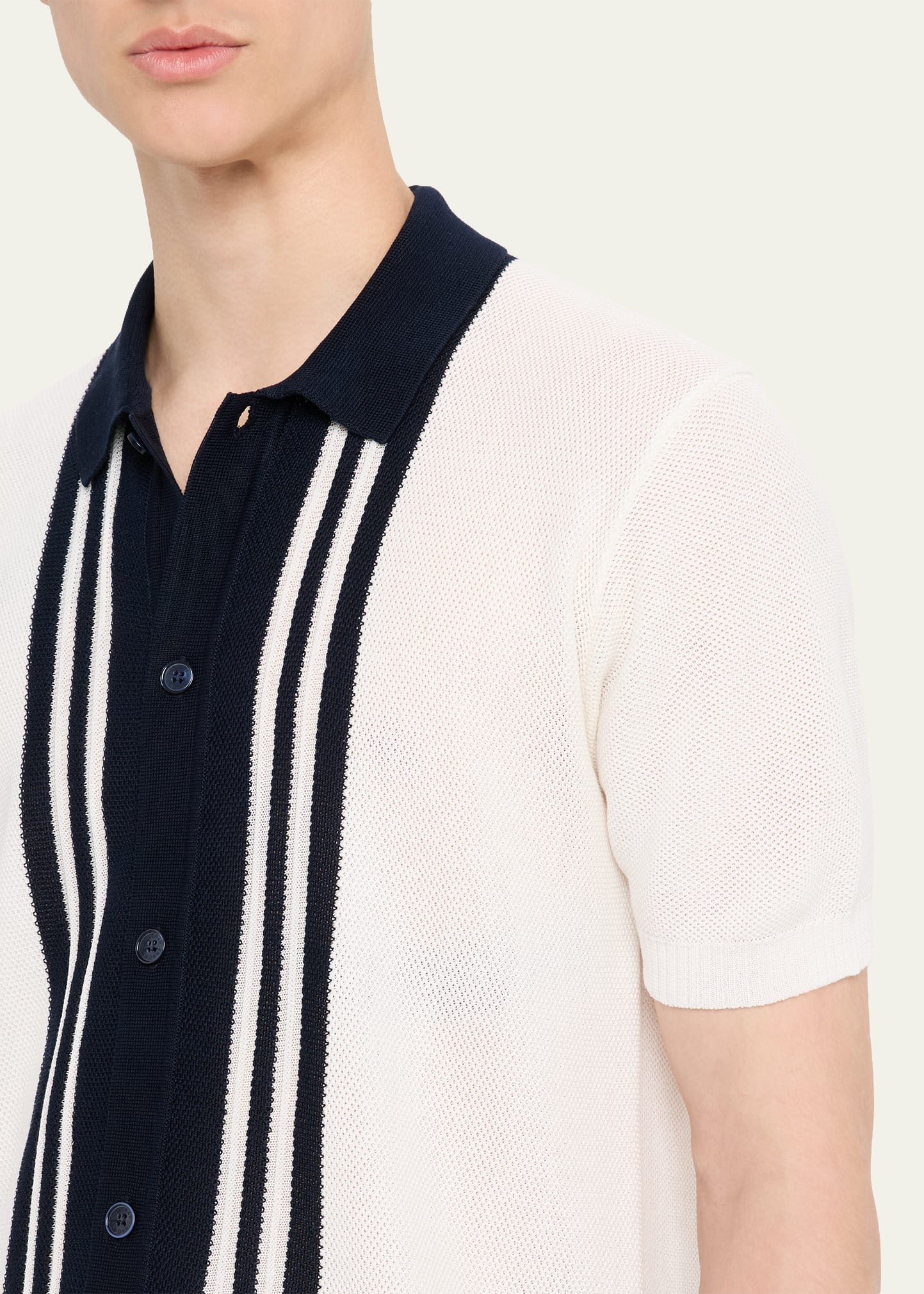 Men's Classic-Fit Pique Knit Short-Sleeve Shirt - 5