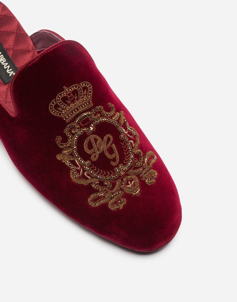 Dolce & Gabbana Velvet slippers with embroidery outlook