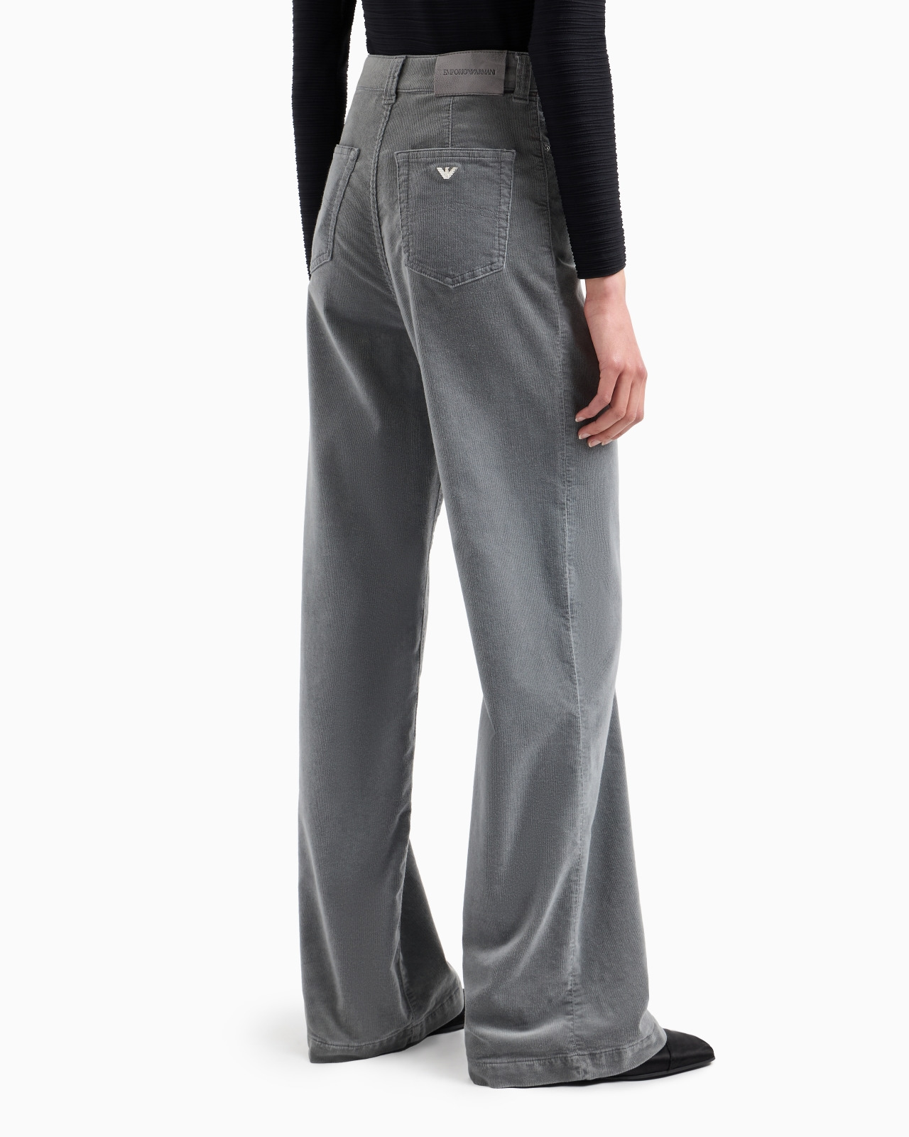 J14 high-waisted, wide-leg palazzo trousers in garment-dyed corduroy - 3