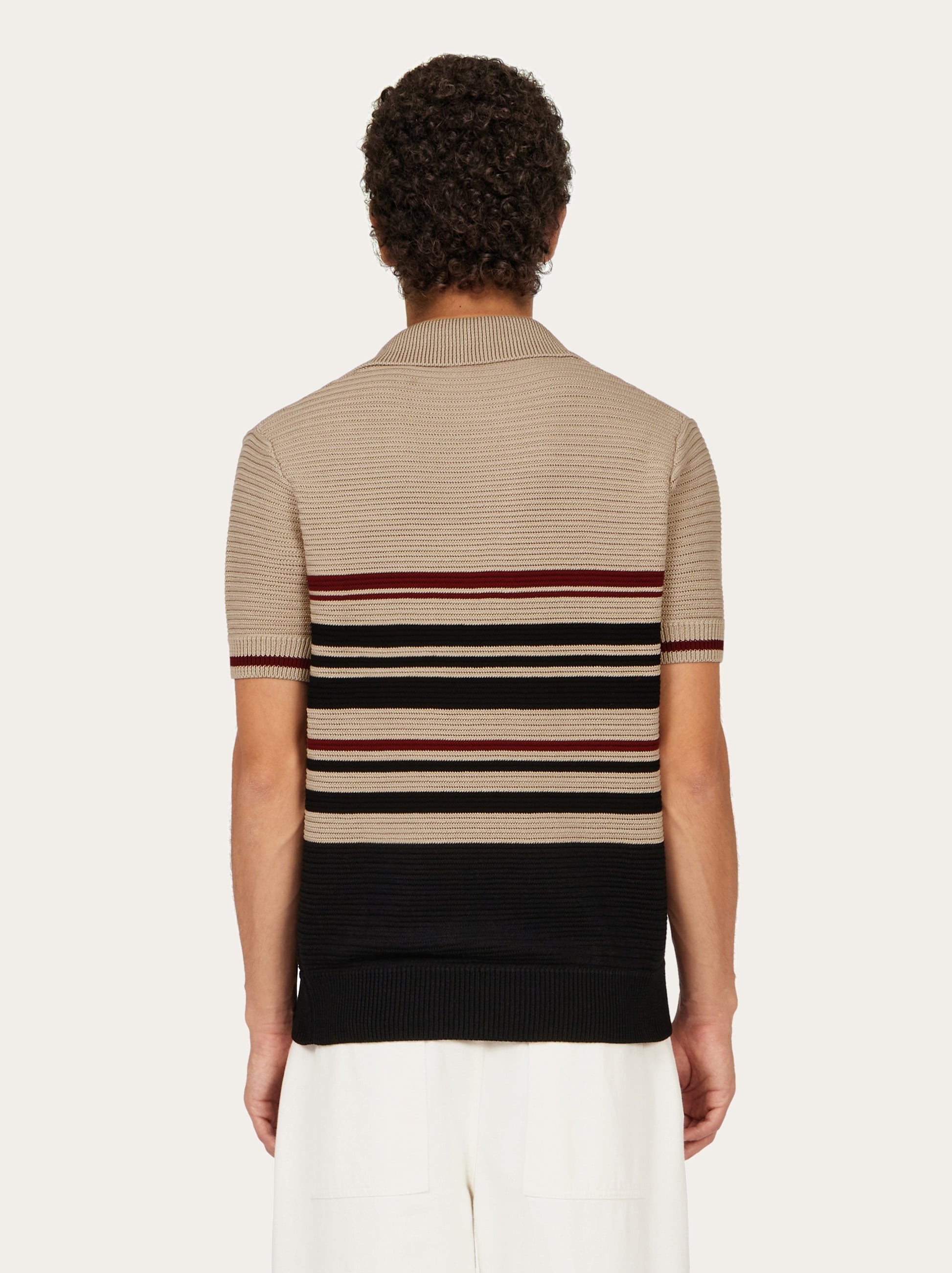 Cotton knit polo shirt - 3