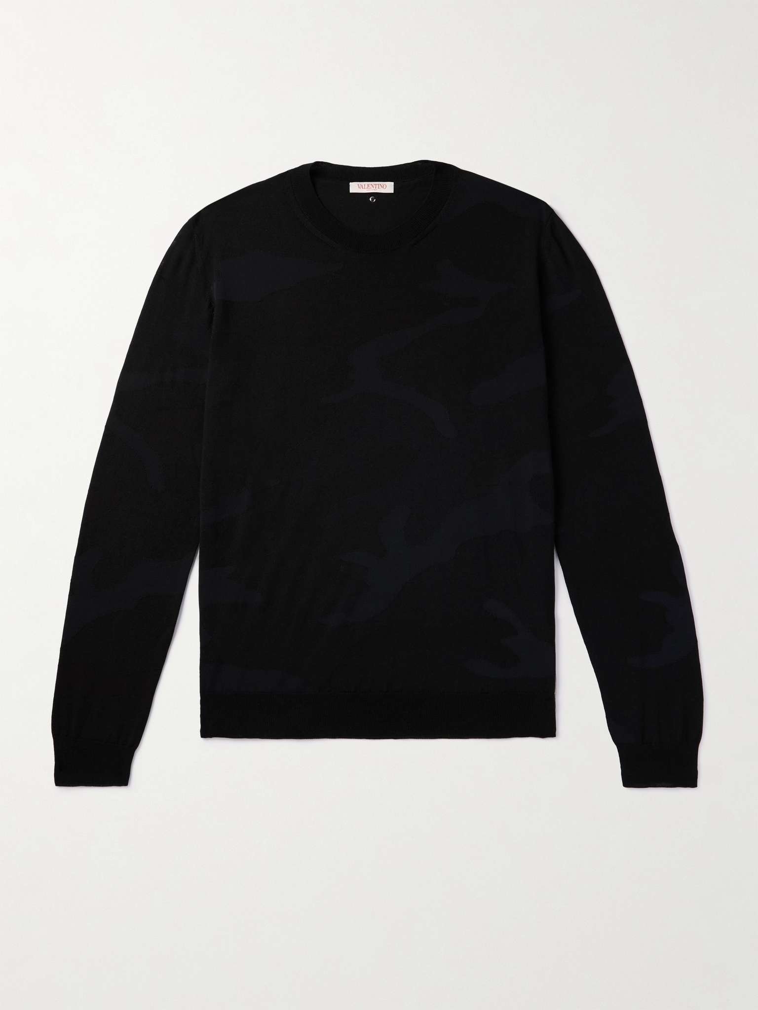 Slim-Fit Camouflage Jacquard-Knit Sweater - 1