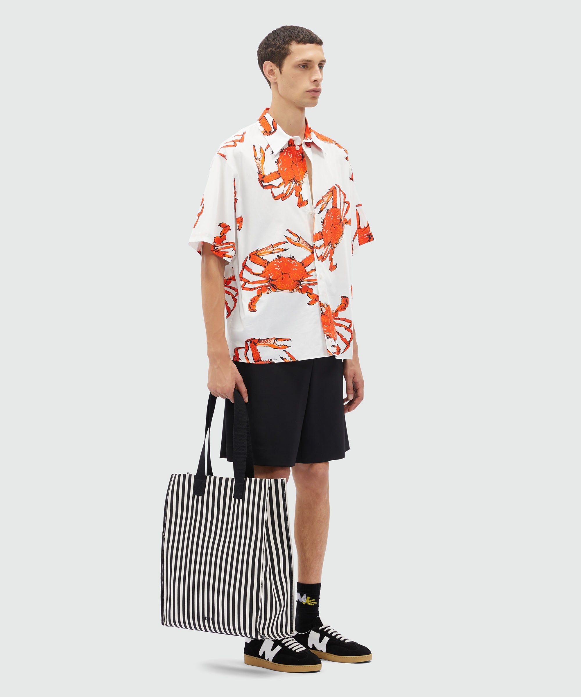 White poplin shirt with "King crab" print - 4
