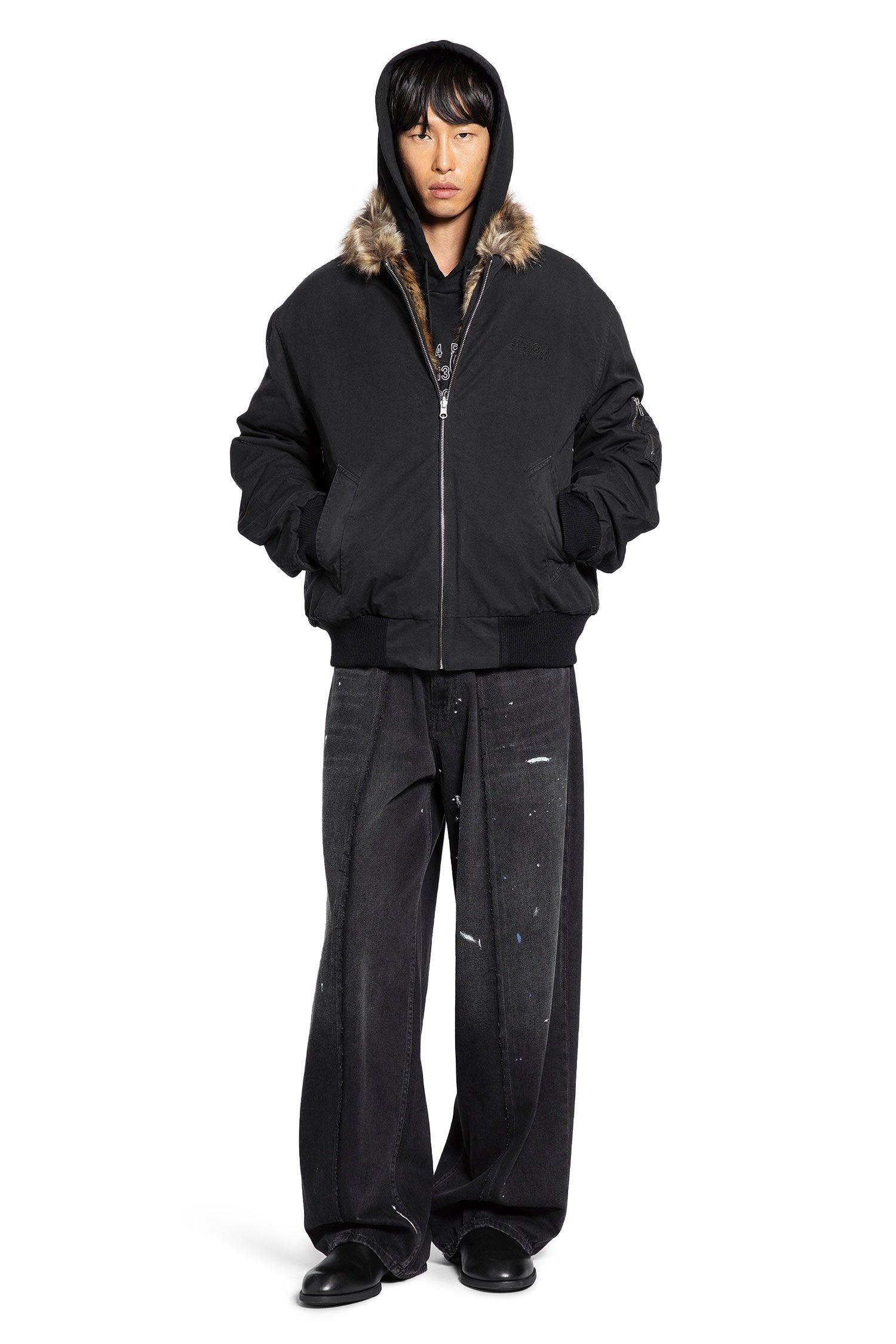 Cotton Bomber With Faux Fur Collar - 8